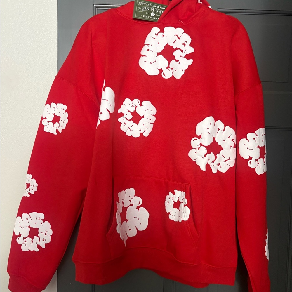 Authentic Denim Tears Red Graphic Hoodie